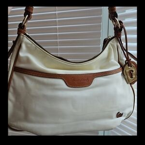 Dooney&bourke Cream and Brown Nylon Bag